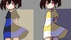 青と黒を移動させると白と金……? 見える色が変わるドレスの錯視が再現されたイラストにびっくり | ねとらぼ