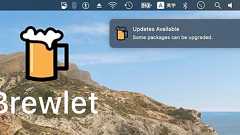 Homebrewでインストールしたパッケージにアップデートがあると通知してくれるメニューバー常駐型のMac用ユーティリティ「Brewlet」がリリース。