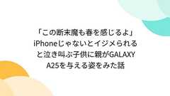 「この断末魔も春を感じるよ」iPhoneじゃないとイジメられると泣き叫ぶ子供に親がGALAXY A25を与える姿をみた話