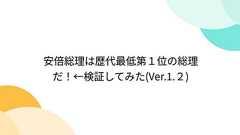 安倍総理は歴代最低第1位の総理だ!←検証してみた(Ver.1.2)