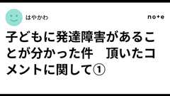 子どもに発達障害があることが分かった件 頂いたコメントに関して①|はやかわ