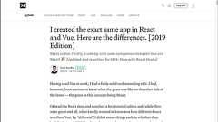 ReactとVueの比較、全く同じアプリを作成してみて分かった相違点 2019年Edition