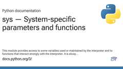sys — System-specific parameters and functions