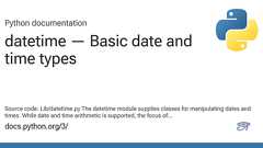 8.1. datetime — 基本的な日付型および時間型 — Python 3.6.5 ドキュメント