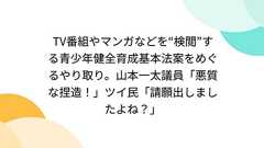 TV番組やマンガなどを“検閲”する青少年健全育成基本法案をめぐるやり取り。山本一太議員「悪質な捏造!」ツイ民「請願出しましたよね?」