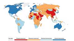 民主主義は大部分の国ではつい最近のことに過ぎないというのがよく分かる世界地図 - GIGAZINE