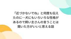 「近づかないでね」と何度も伝えたのに…犬にもいろいろな性格があるので飼い主さんの言うことは聞いた方がいいと思える話