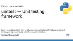 unittest — Unit testing framework