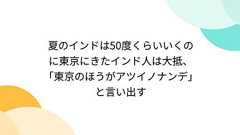 夏のインドは50度くらいいくのに東京にきたインド人は大抵、「東京のほうがアツイノナンデ」と言い出す