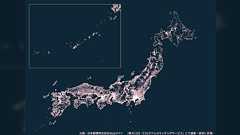 日本地図上で「郵便局」と「コンビニ」の位置を光らせてみたら色々と興味深かった「性格の違い分かる」