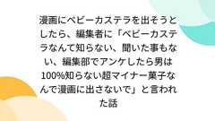 漫画にベビーカステラを出そうとしたら、編集者に「ベビーカステラなんて知らない、聞いた事もない、編集部でアンケしたら男は100%知らない超マイナー菓子なんで漫画に出さないで」と言われた話