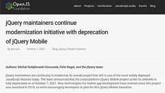 jQuery UIとjQuery Mobileがついに開発終了、今後はメンテナンスのみに。jQuery本体は引き続き積極的に開発