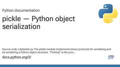 12.1. pickle — Python object serialization — Python v2.6.4 documentation
