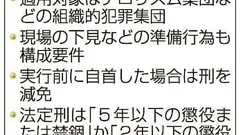 「共謀罪」法、11日に施行 277罪、計画段階で処罰 - 共同通信