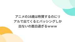 アニメの16歳は称賛するのにリアルで出てくるとバッシングしか出ないの面白過ぎるwww