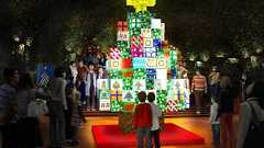 子どもたちが『マインクラフト』でデザインしたクリスマスツリーが渋谷を明るく照らす。華やかなツリーは必見 - 電撃オンライン