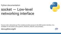 socket — Low-level networking interface