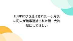 LUUPにひき逃げされた一ヶ月後に犯人が無事逮捕された話…免許制にしてほしい