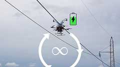 まるで休憩する鳥のように「電線にとまって充電できるドローン」 - ナゾロジー