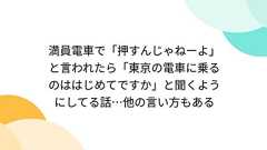満員電車で「押すんじゃねーよ」と言われたら「東京の電車に乗るのははじめてですか」と聞くようにしてる話…他の言い方もある