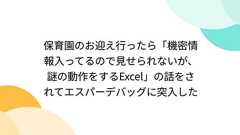 保育園のお迎え行ったら「機密情報入ってるので見せられないが、謎の動作をするExcel」の話をされてエスパーデバッグに突入した