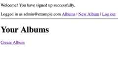 アルバム作成の画面