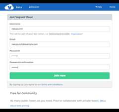 Vagrant Cloud Sign Up Vagrant Cloud Sign Up
