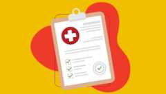 AARP Navigator illustration of a clipboard with a checklist and medical cross on it