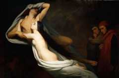 <i>Les ombres de Francesca et de Paolo apparaissent à Dante et à Virgile</i> by Ary Scheffer © Public domain