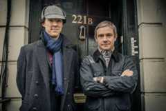 Benedict Cumberbatch and Martin Freeman as Holmes and Watson