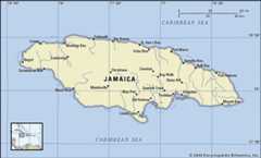 map of Jamaica