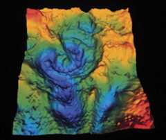 computer-generated image of the Chicxulub crater
