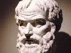 Bust of ancient greek philosopher and scientist Aristotle.