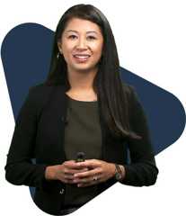 Educator samantha rhea Educator samantha rhea smiling, holding a remote, with abstract background.