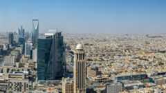An aerial photo of the many tall buildings in Riyadh, Saudi Arabia