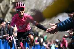 BERGA, SPAIN - MARCH 29: Esteban Chaves of Colombia and Team Team EF Education - EasyPost prior to the 104th Volta Ciclista a Catalunya 2025, Stage 6 a 118km stage from Berga to Queralt 1133m / #UCIWT / Stage shortened by adverse weather conditions / on March 29, 2025 in Berga, Spain. (Photo by Szymon Gruchalski/Getty Images)