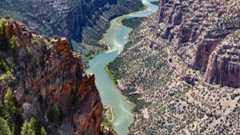 Aerial view of Green River Canyon in Utah.
