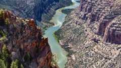 Aerial view of Green River Canyon in Utah.