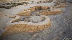 Photograph of the fortress wall with the zigzag pattern.