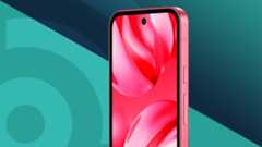 Google Pixel 9a in Peony pink on a turqoise TechRadar logo banner