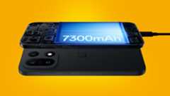 The OnePlus 15 on an orange background