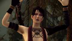 Dragon Age: Origins - Morrigan holds up her hands in exasperation