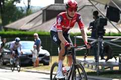 MONT-DE-L'ENCLUS, BELGIUM - AUGUST 15: Robin Orins of Belgium and Team Lotto competes during the 84th Circuit Franco-Belge 2025 a 206.7km one day race from Tournai to Mont-de-l'Enclus on August 15, 2025 in Mont-de-l'Enclus, Belgium. (Photo by Luc Claessen/Getty Images)