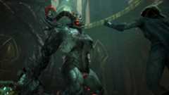 A darkspawn ogre dies in front of Rook