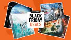 Vantage, Finspan, Battle of Hoth, and Fate of the Fellowship on either side of a GamesRadar+ Black Friday deals badge, all against an orange background