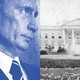 A photo-illustration showing Russian President Vladimir Putin and the White House