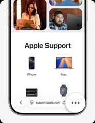 iPhone screen showing the More button magnified in Safari.