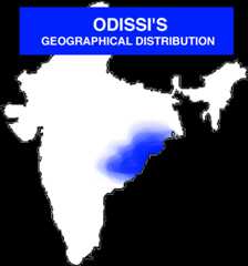 geographical distribution of odissi