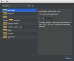 WebStorm 11 Search and Install generator