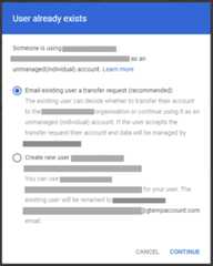 Creating a conflicting account.